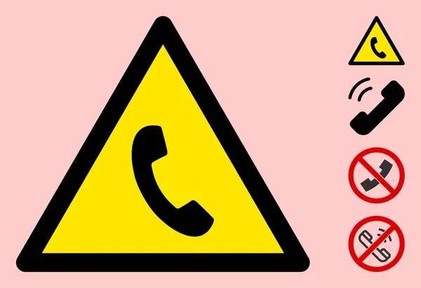 Vector teléfono advertencia triángulo signo icono — Vector de stock