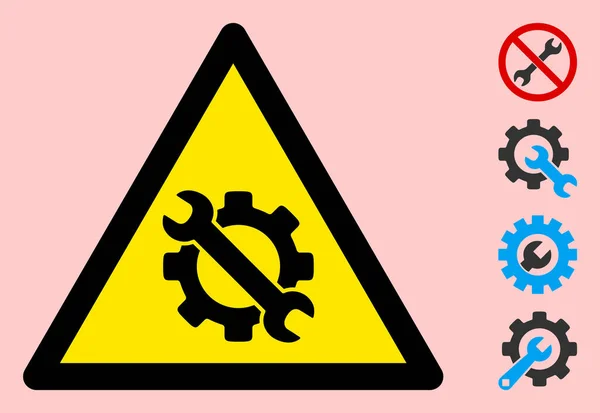 Herramientas de reparación de vectores Advertencia Triángulo Sign Icon — Vector de stock