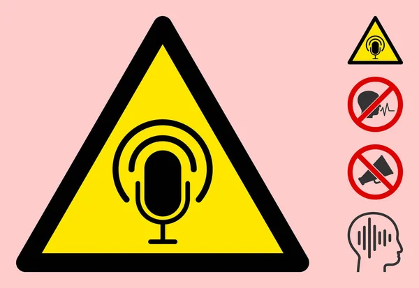 Vektör Podcast Ses Uyarı Üçgeni İmzalama Simgesi — Stok Vektör