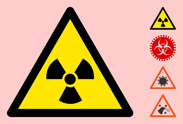 矢量辐射警告三角形标志图标 — 图库矢量图片