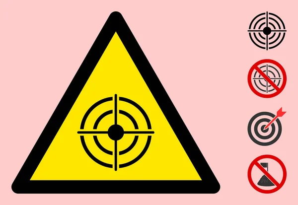Icono de signo de triángulo de advertencia de objetivo vectorial — Archivo Imágenes Vectoriales