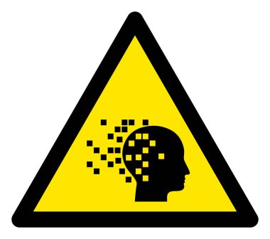 Raster Beyin Yıkım Uyarı Üçgeni İmzalama Simgesi