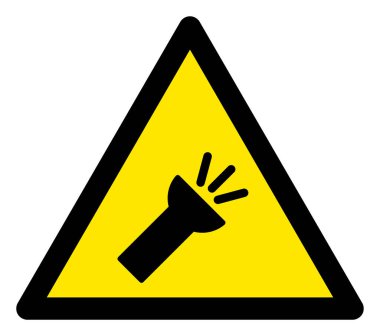 Raster Elektrikli Meşale Uyarı Üçgeni İmza Simgesi