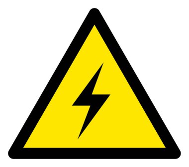 Raster Yüksek Voltaj Uyarı Üçgeni İmza Simgesi