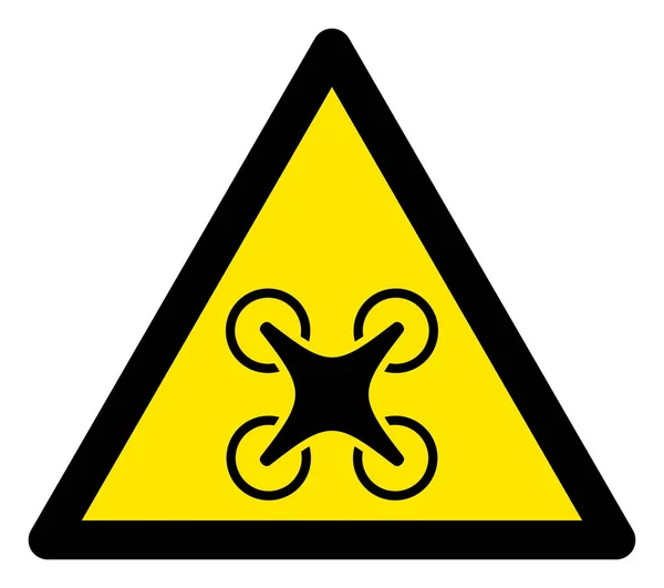 Icono de señal de triángulo de advertencia de dron de aire rasterizado — Foto de Stock