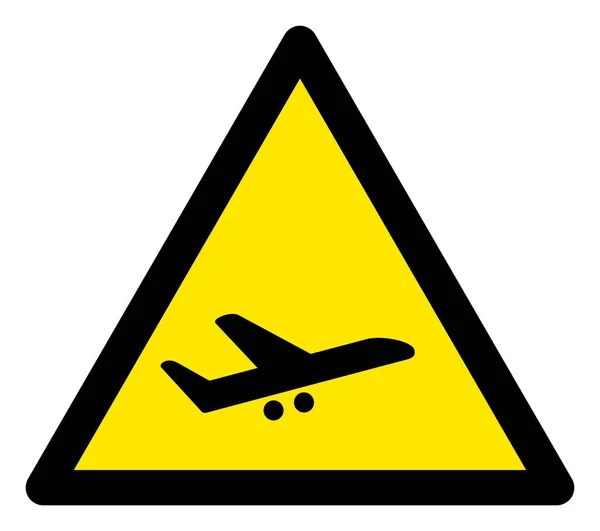 Avión Raster advertencia de salida triángulo signo icono — Foto de Stock