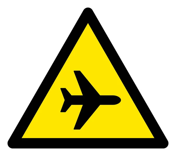 Raster αεροπλάνο προειδοποίηση τρίγωνο σύμβολο εικονίδιο — Φωτογραφία Αρχείου
