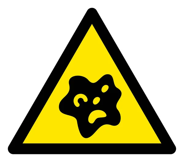 Raster Bacilla Warning Triangle Sign Icon — стокове фото