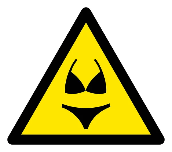 Icona del segno del triangolo di avvertimento del bikini raster — Foto Stock