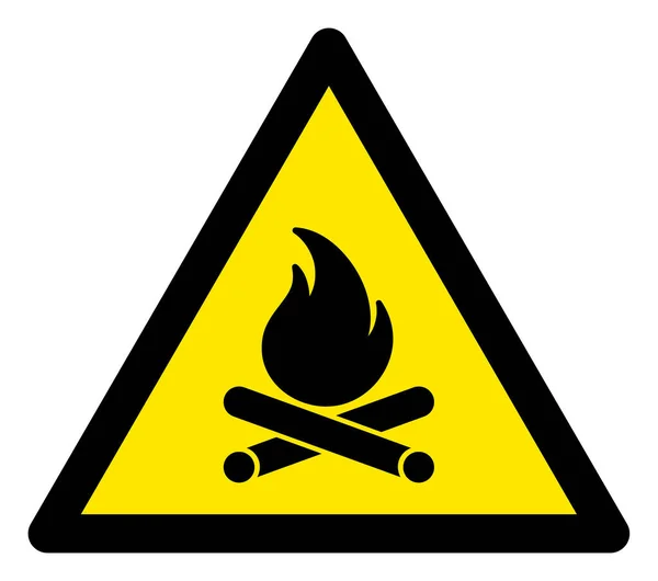 Raster Bonfire varningstriangel Logga in ikonen — Stockfoto
