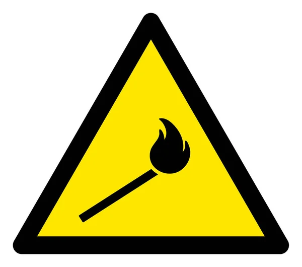 Raster Burning Match Aviso Ícone de sinal de triângulo — Fotografia de Stock