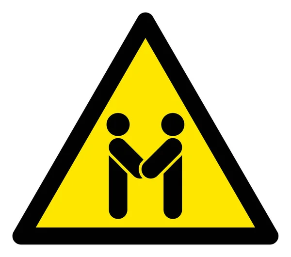 Warndreieck-Symbol für den Handschlag von Unternehmen einrichten — Stockfoto
