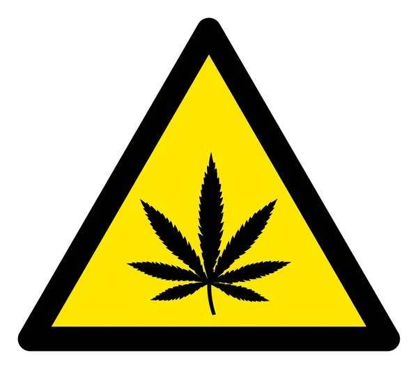 ラスター大麻警告三角形の標識アイコン — ストック写真