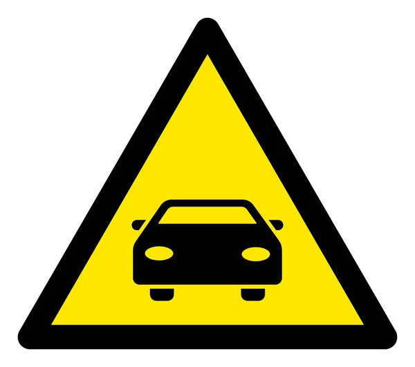 Raster Car Warning Triangle Sign Icon — Stock Photo, Image