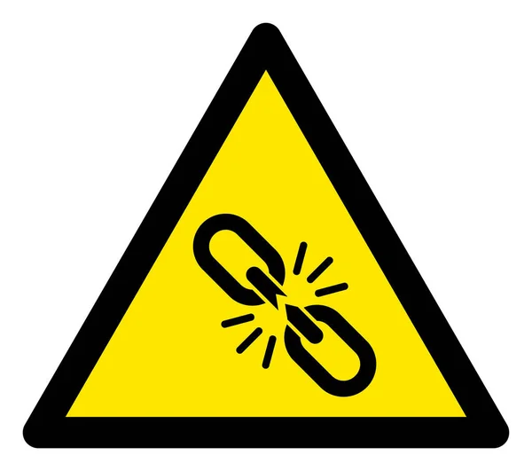 Trójkąt ostrzegawczy Raster Chain Break Sign Icon — Zdjęcie stockowe
