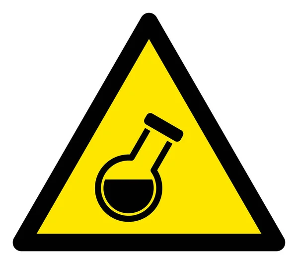 Rastrová chemická baňka Varovné trojúhelníkové znamení Ikona — Stock fotografie