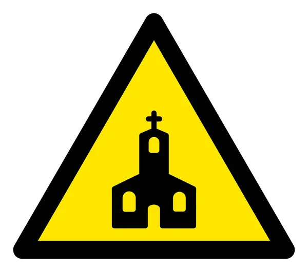 Raster Christian Church Warning Triangle Sign Icon — Stock Photo, Image