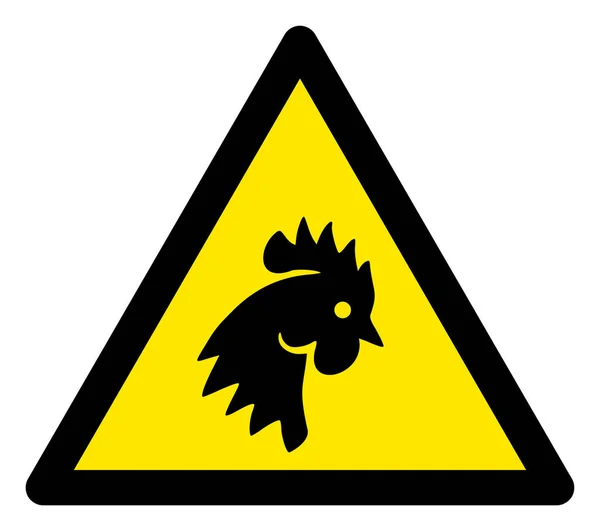 Raster Cock Προειδοποιητικό Τρίγωνο σύμβολο εικονίδιο — Φωτογραφία Αρχείου