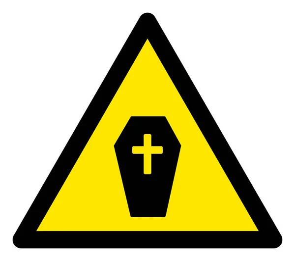 Raster Coffin Aviso Triângulo Ícone de sinal — Fotografia de Stock