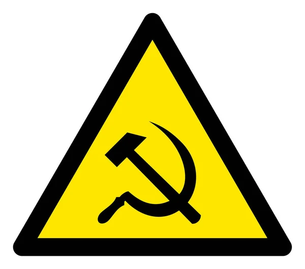 Trójkąt ostrzegawczy Raster Communism Sign Icon — Zdjęcie stockowe