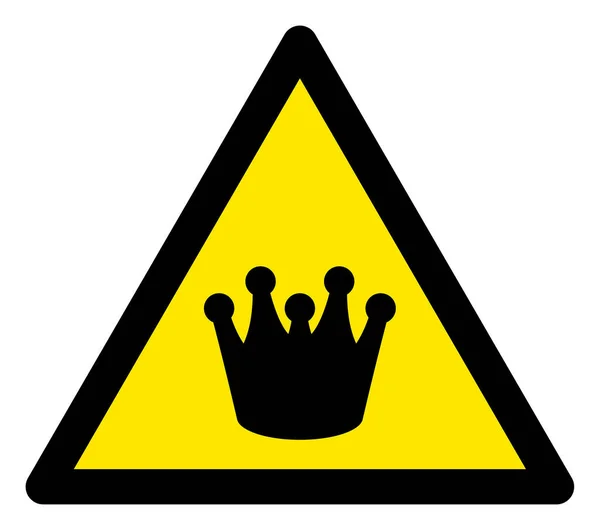 Raster Crown Warning Triangle Ícone de sinal — Fotografia de Stock