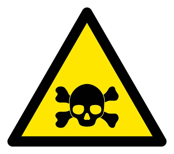 Raster Death Skull Warning Triangle Sign Icon — Stock Photo, Image