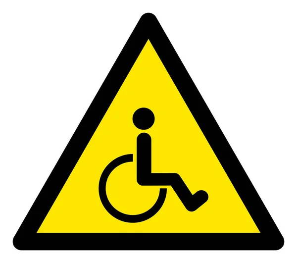 Raster Disabled Person Warning Triangle Sign Icon — Stock Photo, Image