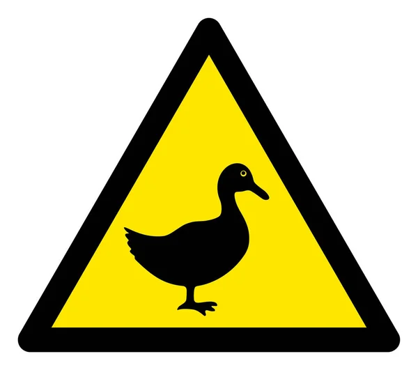 Raster Duck Warning Triangle Sign Icon — Stock Photo, Image