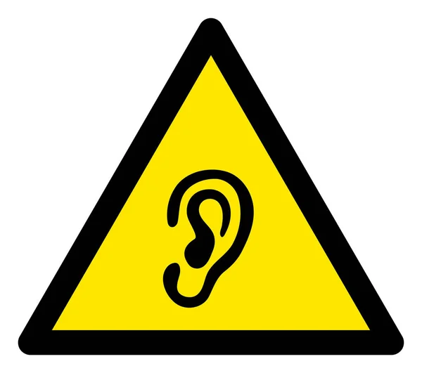 Trójkąt ostrzegawczy Raster Ear Sign Icon — Zdjęcie stockowe