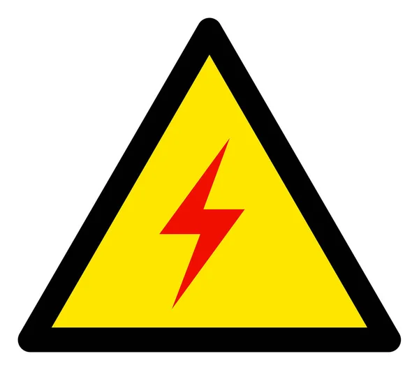 Raster Electric Spark Προειδοποίηση Τρίγωνο Sign Icon — Φωτογραφία Αρχείου