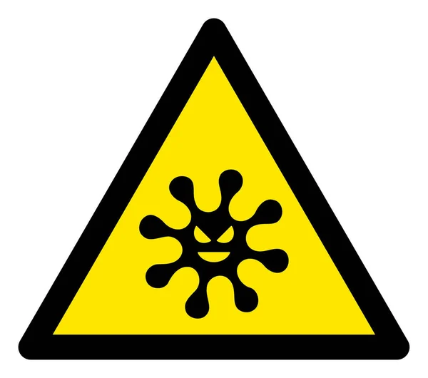 Raster Evil Virus Waarschuwing Driehoek Sign Pictogram — Stockfoto