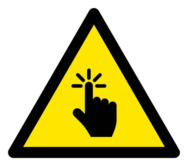 Raster Finger Click Avertissement Triangle signe icône — Photo