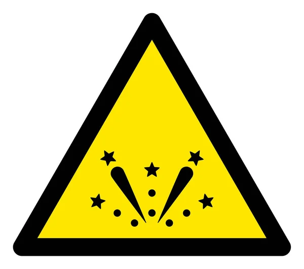 Raster fogos de artifício aviso triângulo sinal ícone — Fotografia de Stock