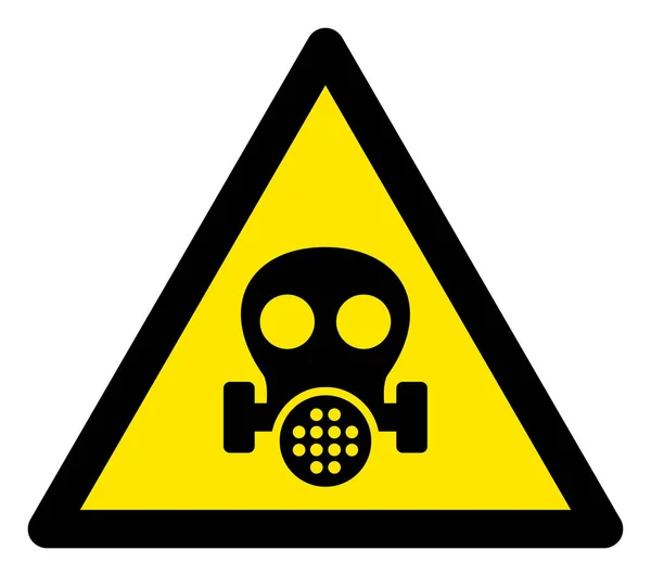 Raster Gas Máscara advertencia triángulo signo icono — Foto de Stock