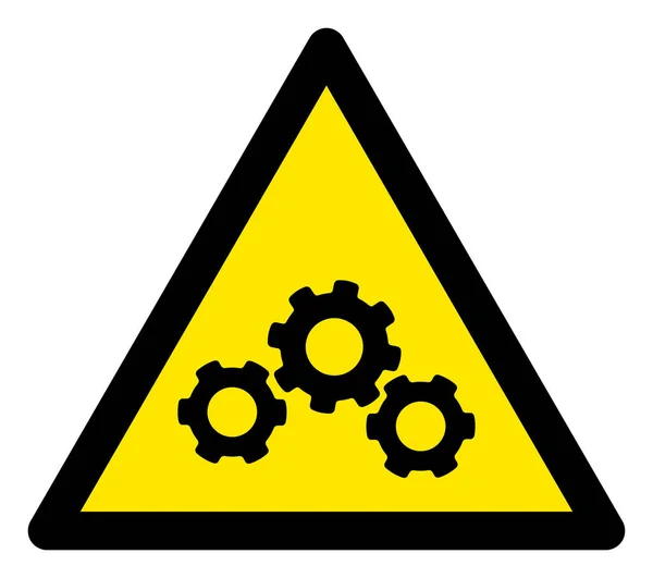 Icono de señal de triángulo de advertencia de engranajes de trama — Foto de Stock