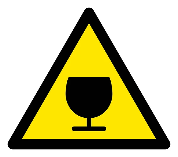 Raster Glass Warning Triangle Sign Icon — Stock Photo, Image