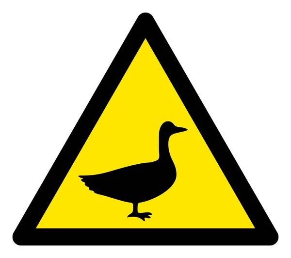 Raster Goose Warning Triangle Sign Icon — Stock Photo, Image