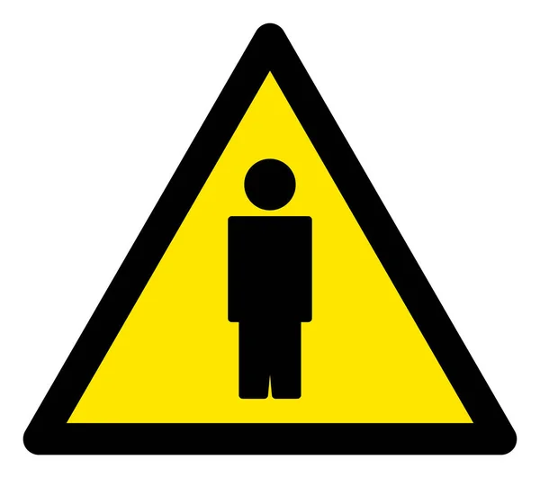 Raszteres emberi figyelmeztető háromszög jel ikon — Stock Fotó