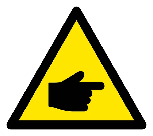 Índice Raster dedo aviso triângulo sinal ícone — Fotografia de Stock
