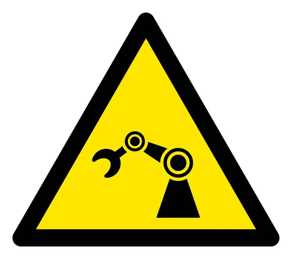 Raster Industrial Robot Warning Triángulo Sign Icon — Foto de Stock