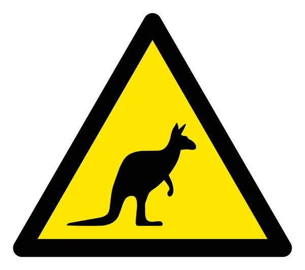 Raster Kangaroo Προειδοποιητικό Τρίγωνο σύμβολο εικονίδιο — Φωτογραφία Αρχείου