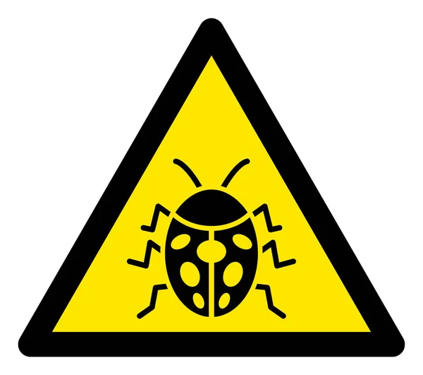 Varovné trojúhelníkové znaménko Ladybug Ikona — Stock fotografie