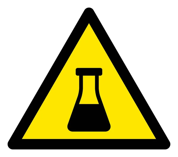 Icono de signo de triángulo de advertencia de matraz líquido de trama — Foto de Stock