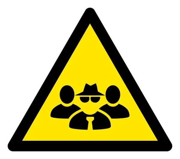 Raster Mafia Persons Warning Triangle Sign Icon — стокове фото
