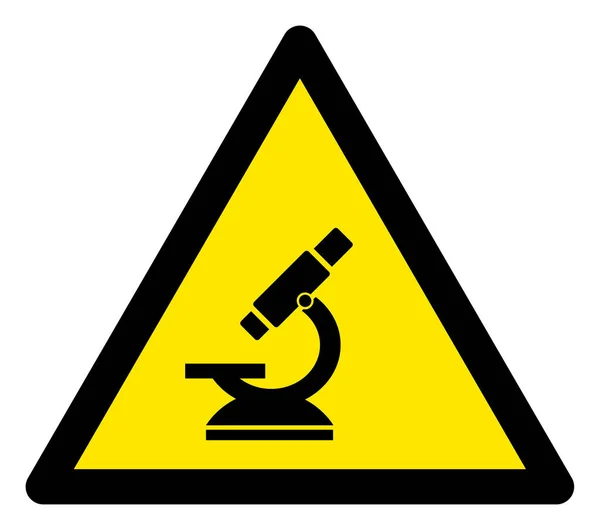 Raszteres mikroszkóp figyelmeztető háromszög jel ikon — Stock Fotó