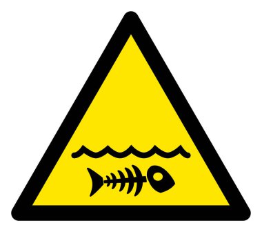 Raster Zehirli Su Uyarı Üçgeni Simgesi Simgesi