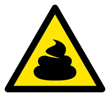 Raster Shit Warning Triangle Sign Icon