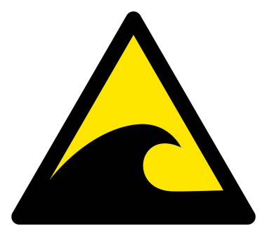 Raster Tsunami Uyarı Üçgeni Simgesi Simgesi