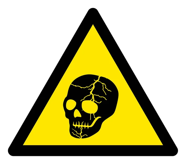 Raster Old Skull Warning Triángulo Sign Icon — Foto de Stock