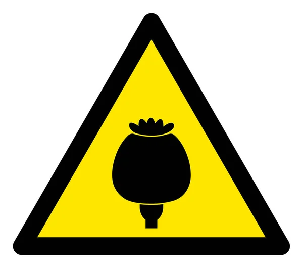 Rastrová ikona varovného trojúhelníku opium Poppy — Stock fotografie